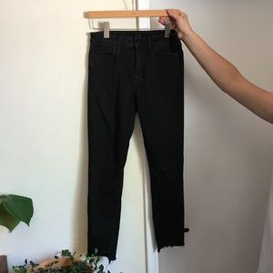 Black joes jeans with raw bottom